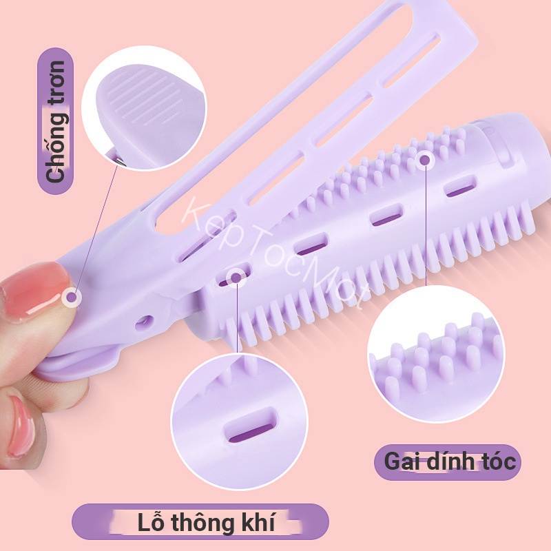 Kẹp phồng chân tóc KT6 lô cuốn tự dính tóc tạo độ bồng cho tóc Hàn Quốc lô cuốn tóc mái bay 10.5cm nhựa 5 màu