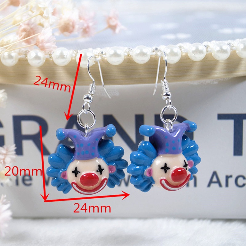 QQ Khuyên Tai Acrylic Hình Chú Hề Nhiều Màu Sắc Vui Nhộn Dễ Thương Cho Nữ