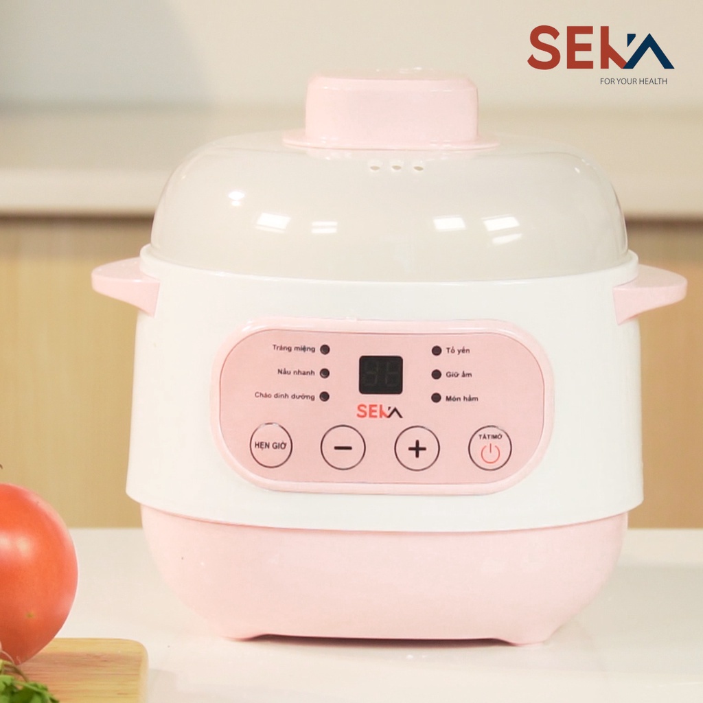 [BH 2 Năm] Nồi Nấu Cháo Chậm Cho Bé Ăn Dặm SEKA GT68 - Nồi Hầm Cháo, Kho Cá Chậm, Hầm Cách Thủy, Ninh Cháo Cho Bé 4 In 1