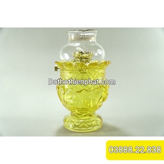 Đèn dầu thờ cúng hoa sen cao 16cm