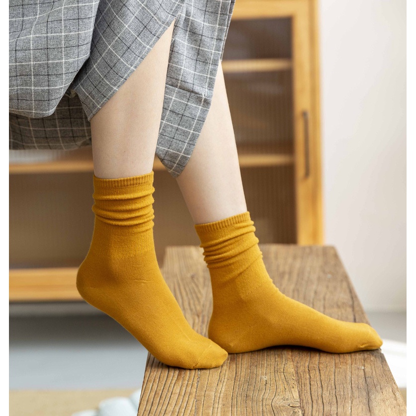 Vớ Nhung Cotton Mỏng Màu Trơn Cổ Điển Thời Trang Mùa Hè Cho Nữ