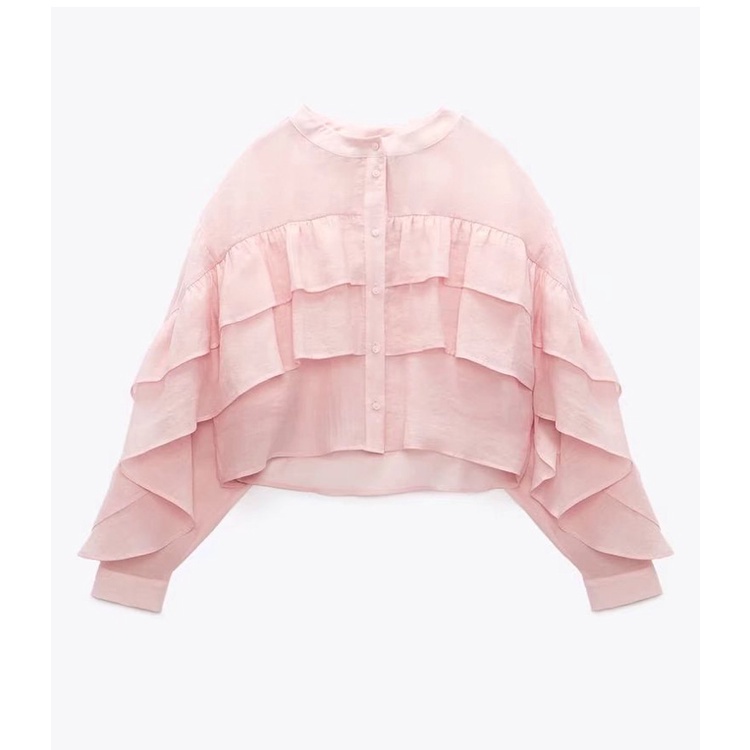 ZARA Áo Cánh Sen Đáy Rộng Mới Cho Nữ