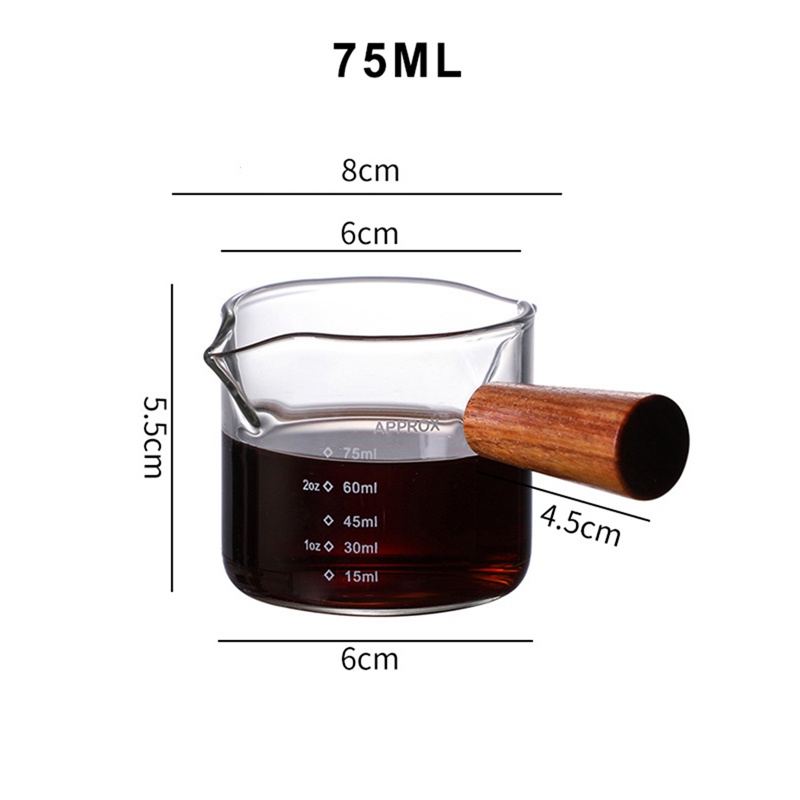 Cốc Thủy Tinh Uống Cà Phê Hai Đầu Có Tay Cầm Bằng Gỗ Thân Thiện Với Môi Trường