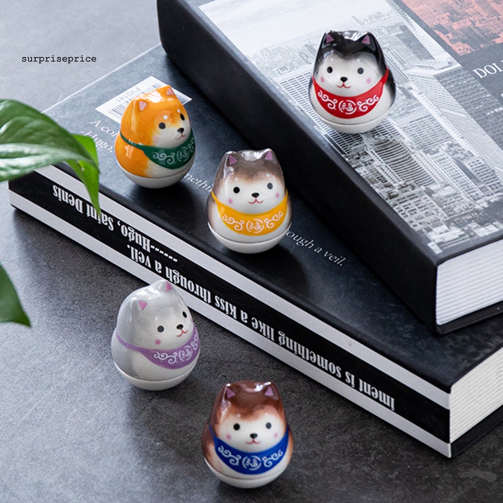 Đồ Chơi Lật Đật Bằng Gốm Mini Hình Chú Chó Dễ Thương Trang Trí Bàn Làm Việc