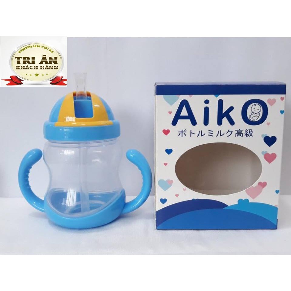 Bình sữa và Uống Nước Chống Sặc AIKO cao cấp của Nhật Bản dung tích 280 ml  dành cho bé yêu