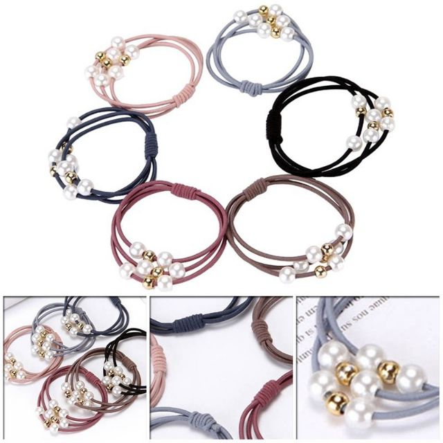 Set 5 buộc tóc Hàn Quốc đính hạt siêu xinh