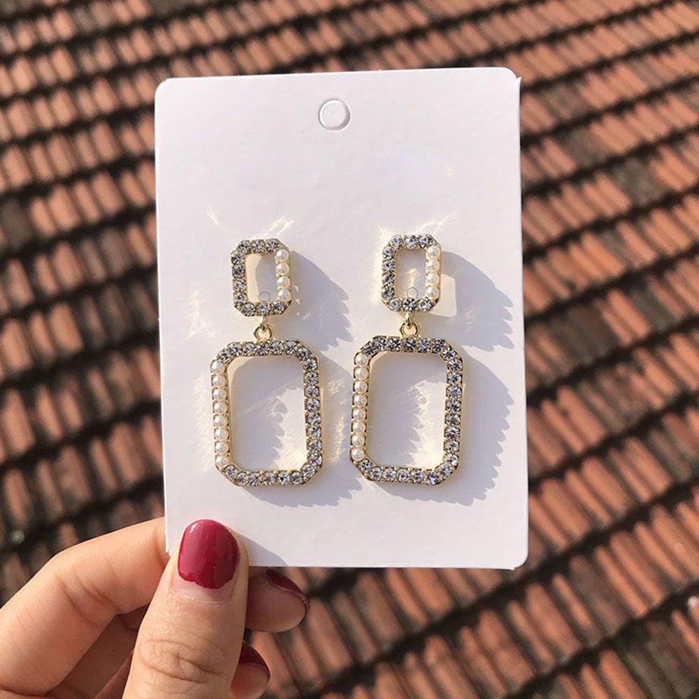 Bông Tai Hình Chữ Nhật Phong Cách Hàn Quốc Thanh Lịch Cho Nữ