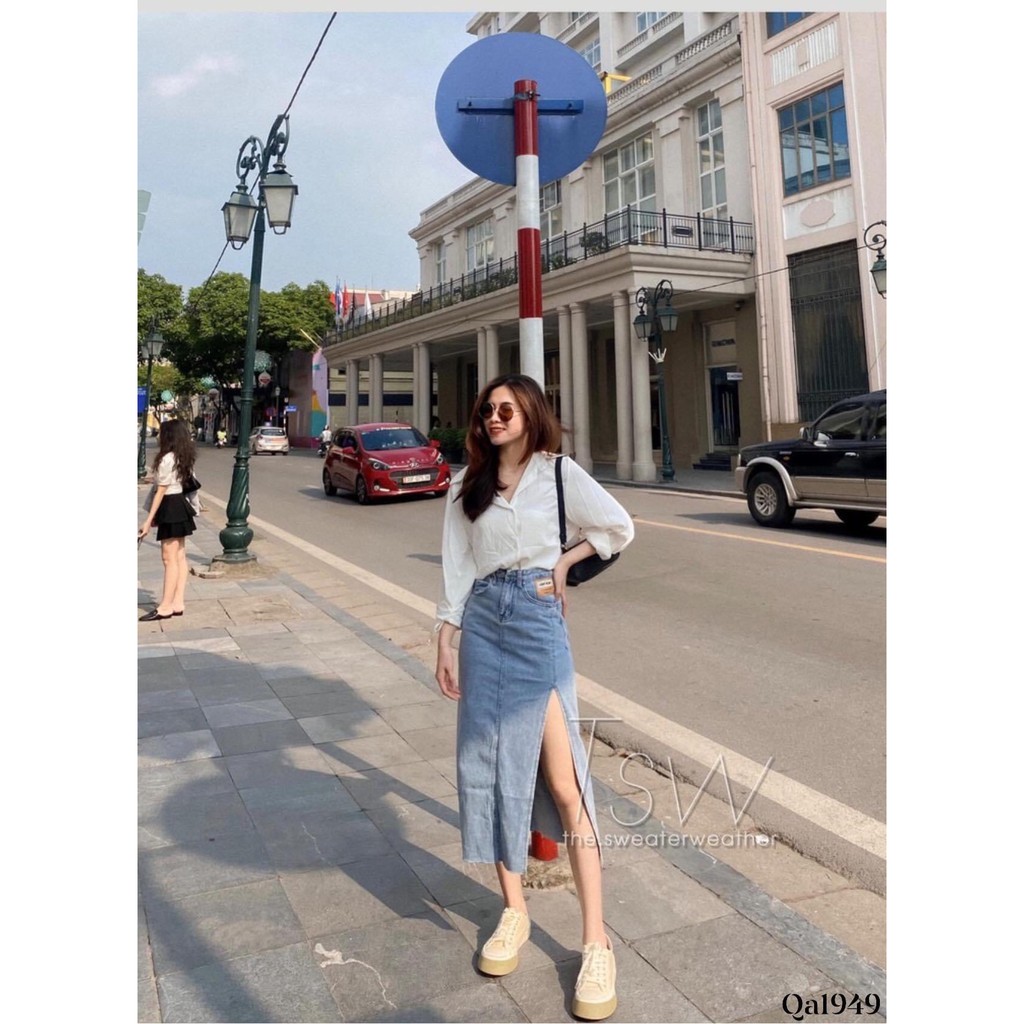 VÁY JEAN DÀI XẺ ĐÙI | BigBuy360 - bigbuy360.vn