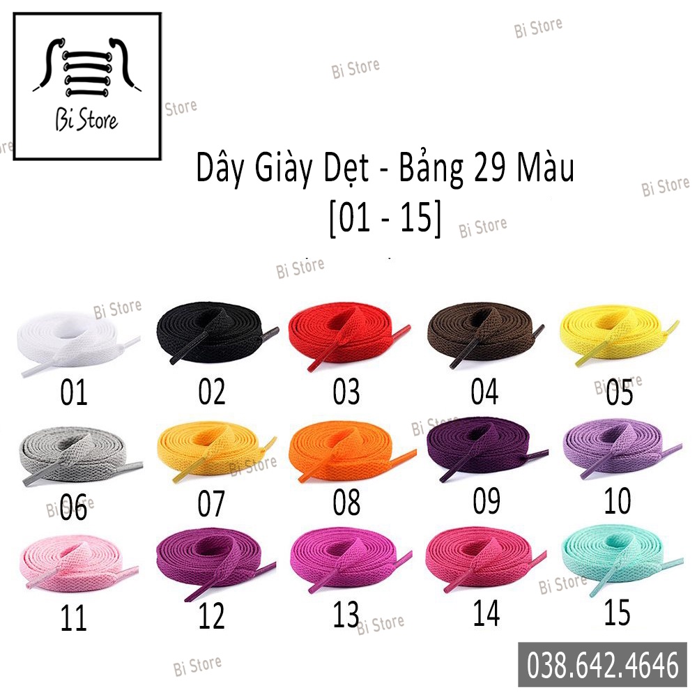 [Bảng 29 màu] Dây giày dẹt dài 180cm (1m8) dành cho các loại giày cao cổ Nike  AF1, Jordan, Converse, Vans, Adidas