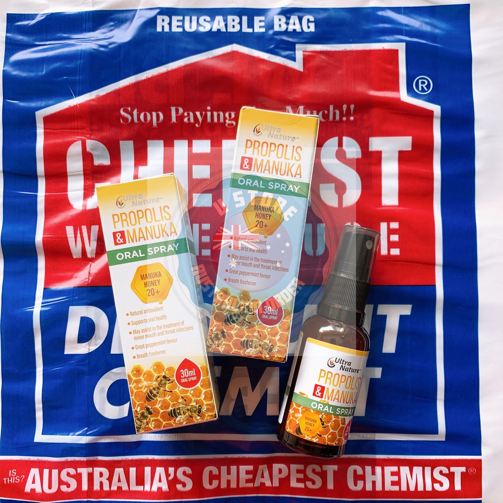 Xịt Keo Ong Manuka Honey 20+ Ultra Nature Propolis&Manuka 30ml thích hợp cho bé/trẻ trên 2 tuổi