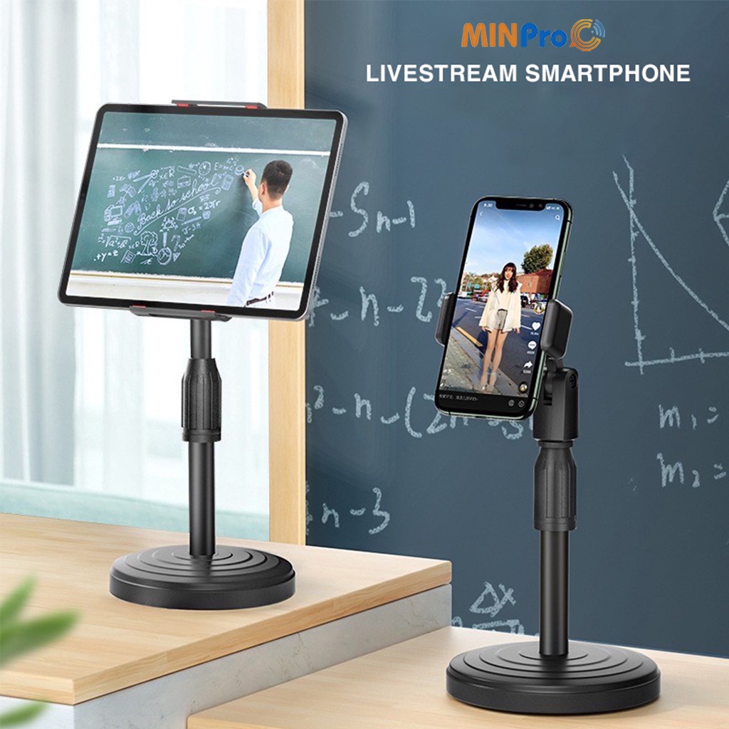 Giá đỡ điện thoại để bàn kẹp chống lưng 360 giá livestream cho iPhone Samsung Xiaomi Tablet MINPRO