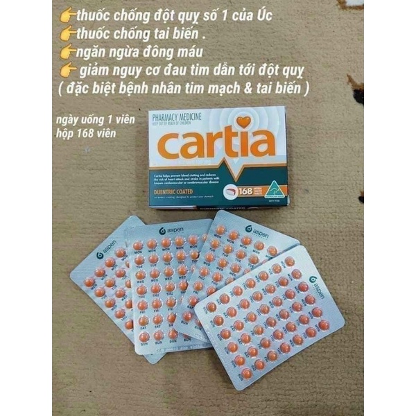 CARTIA THUỐC CHỐNG ĐỘT QUỴ -GIẢM NGUY CƠ BỊ ĐAU TIM