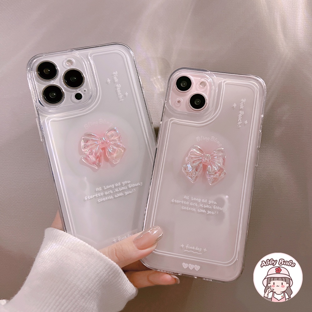 Ốp Điện Thoại TPU Mềm Trong Suốt Chống Sốc In Chữ Thắt Nơ Cho IP 13 12 11 Pro Max X XS XR 8 7 Plus