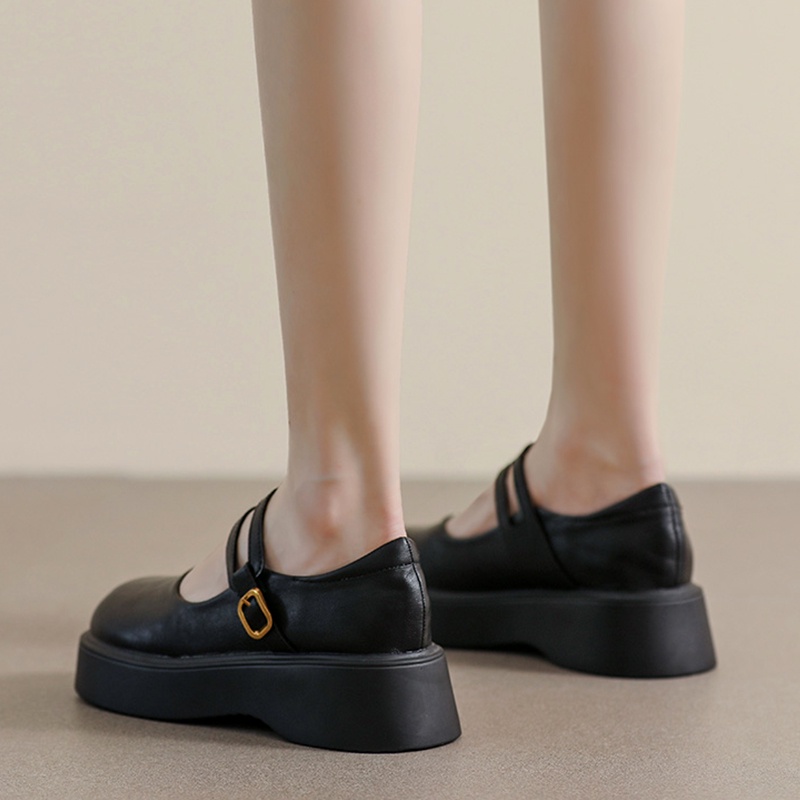 Giày Lười Da Đế Dày Phong Cách Pháp Dễ Phối Đồ Thời Trang Cho Nữ Size 34-42