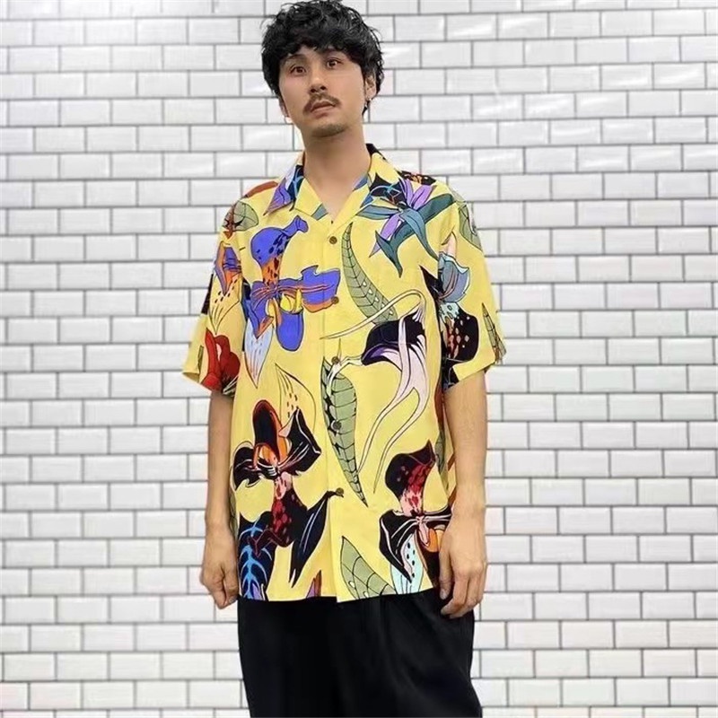 Áo Sơ Mi Tay Ngắn Dáng Rộng In Hình WACKO MARIA Plus Size S-XL