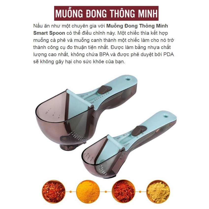 Bộ 2 Muỗng Đong Thông Minh Smart Spoon ( 1 Nhỏ + 1 Lớn ) - Home and Garden