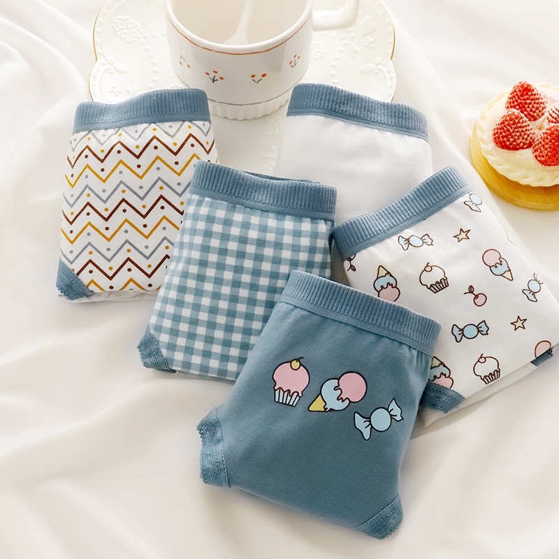 Quần Lót Nữ Cotton Nhật Bản In Hình Que Kem Dễ Thương