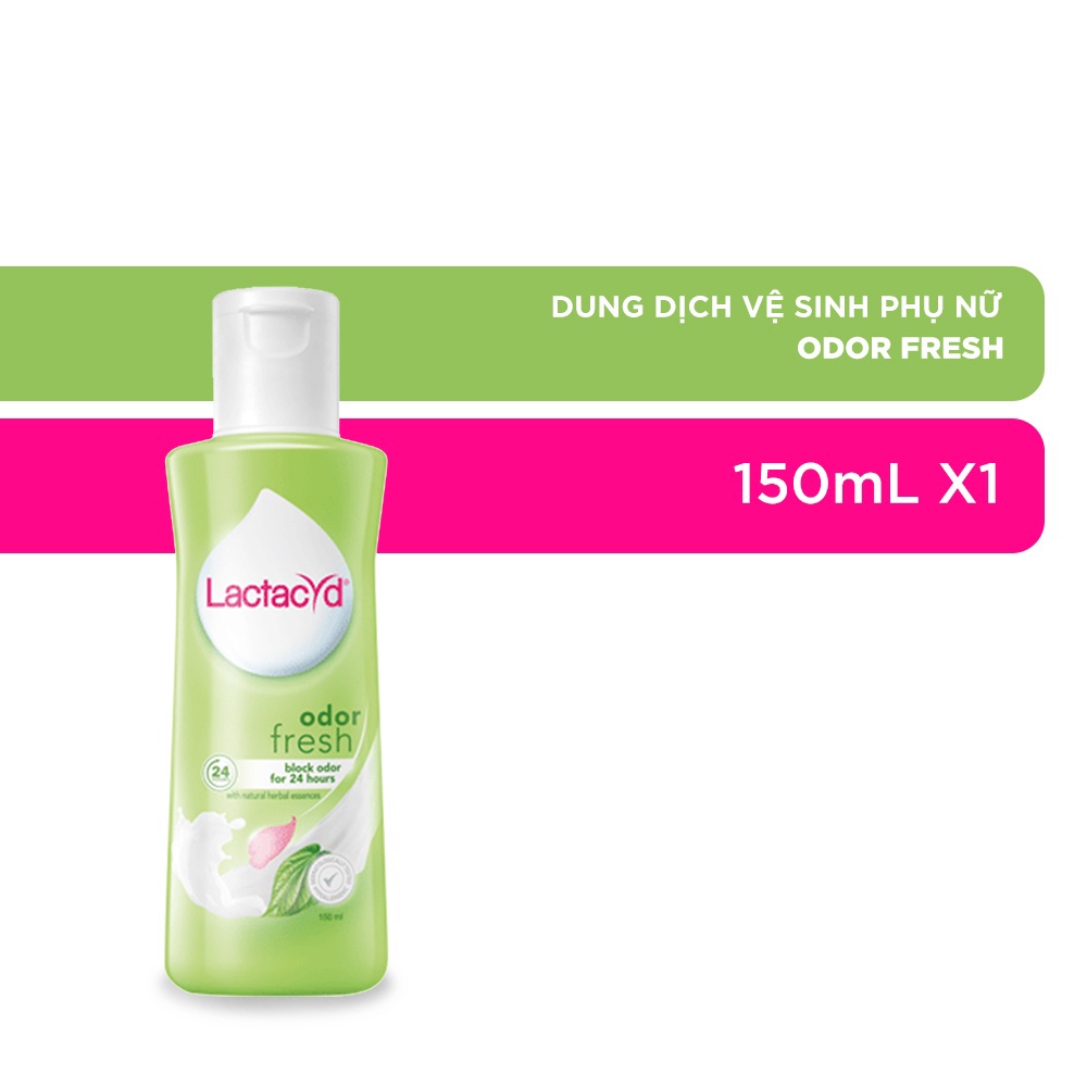 Dung dịch vệ sinh phụ nữ Lactacyd Odor Fresh (Lá trầu) giúp ngăn mùi 24h