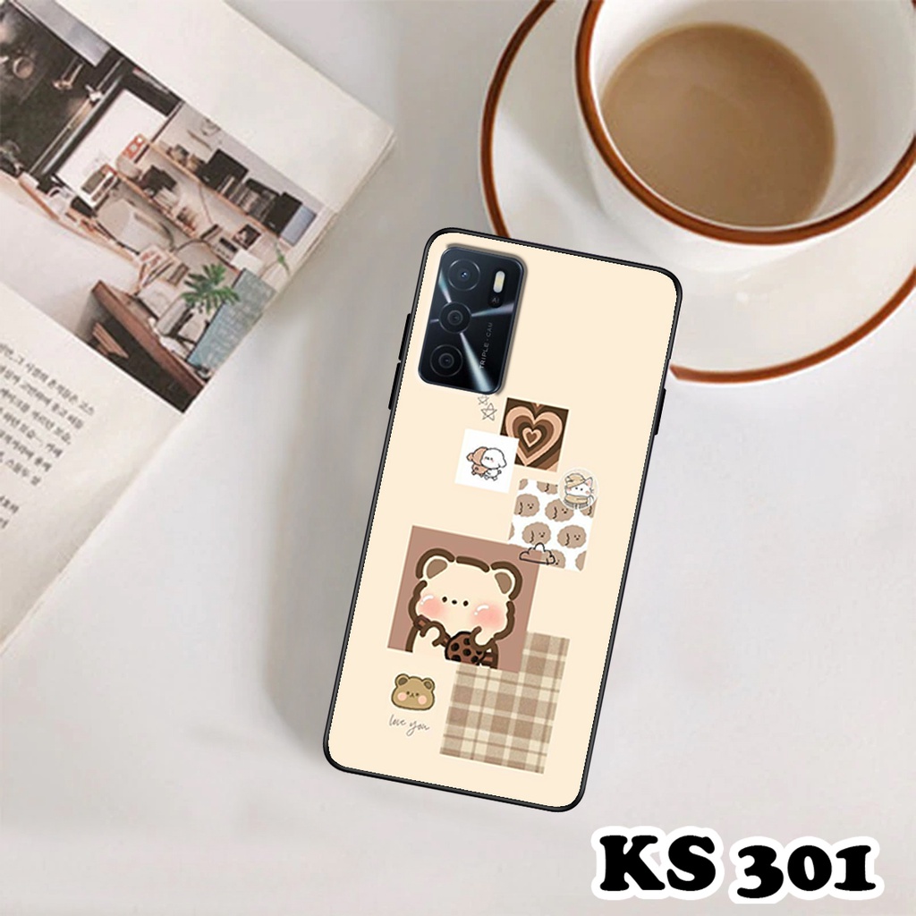 Ốp lưng Oppo A16 - Oppo A16k - Oppo A16s - Opp A16e - Ốp in hình Gấu&amp;Thỏ siêu xinh - Lưng nhám viền TPU