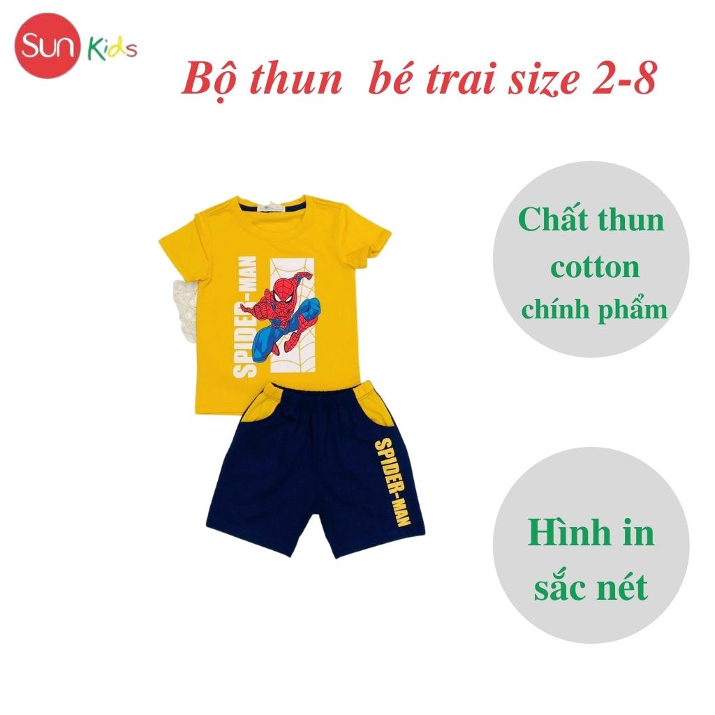 Đồ bộ bé trai, đồ bộ trẻ em chất thun cotton, size 2-8 tuổi, có nhiều màu - SUNKIDS