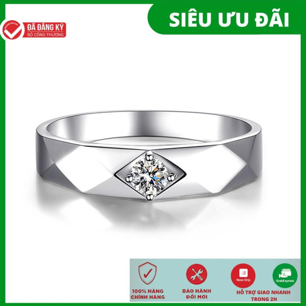 valentine  Nhẫn Nam Nữ Kim Cương Một Cặp Tình Nhân Trang Sức Bạc Mạ Bạch Kim Thời Trang Hàn Quốc .