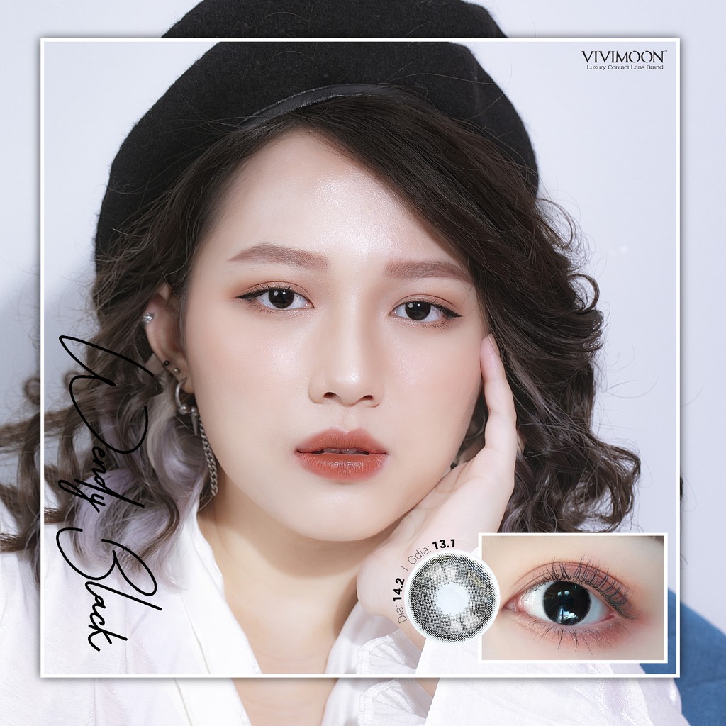 Lens cận đen tự nhiên Hàn Quốc VIVIMOON Wendy Black 13.1 mm