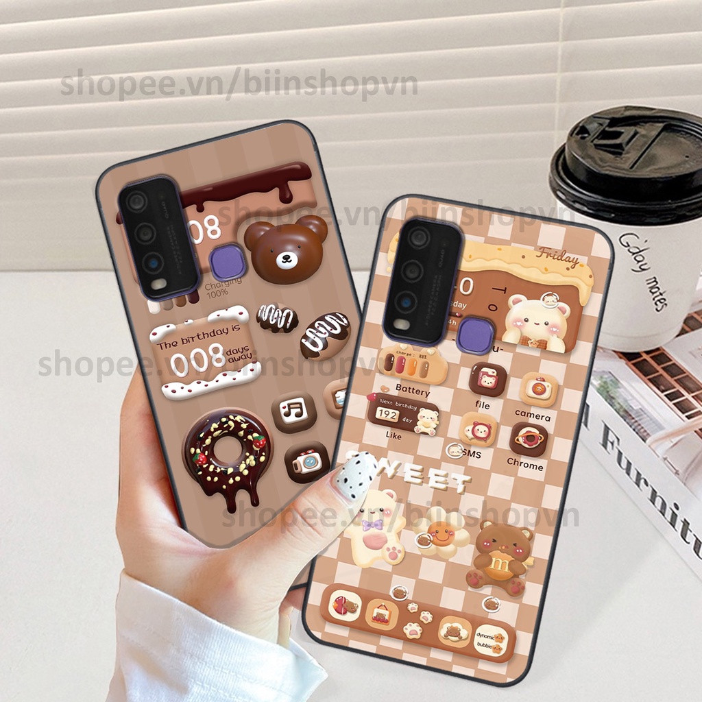 Ốp Vivo Y30 / Y50 in hình gấu chocolate kẹo ngọt siêu đẹp siêu xinh