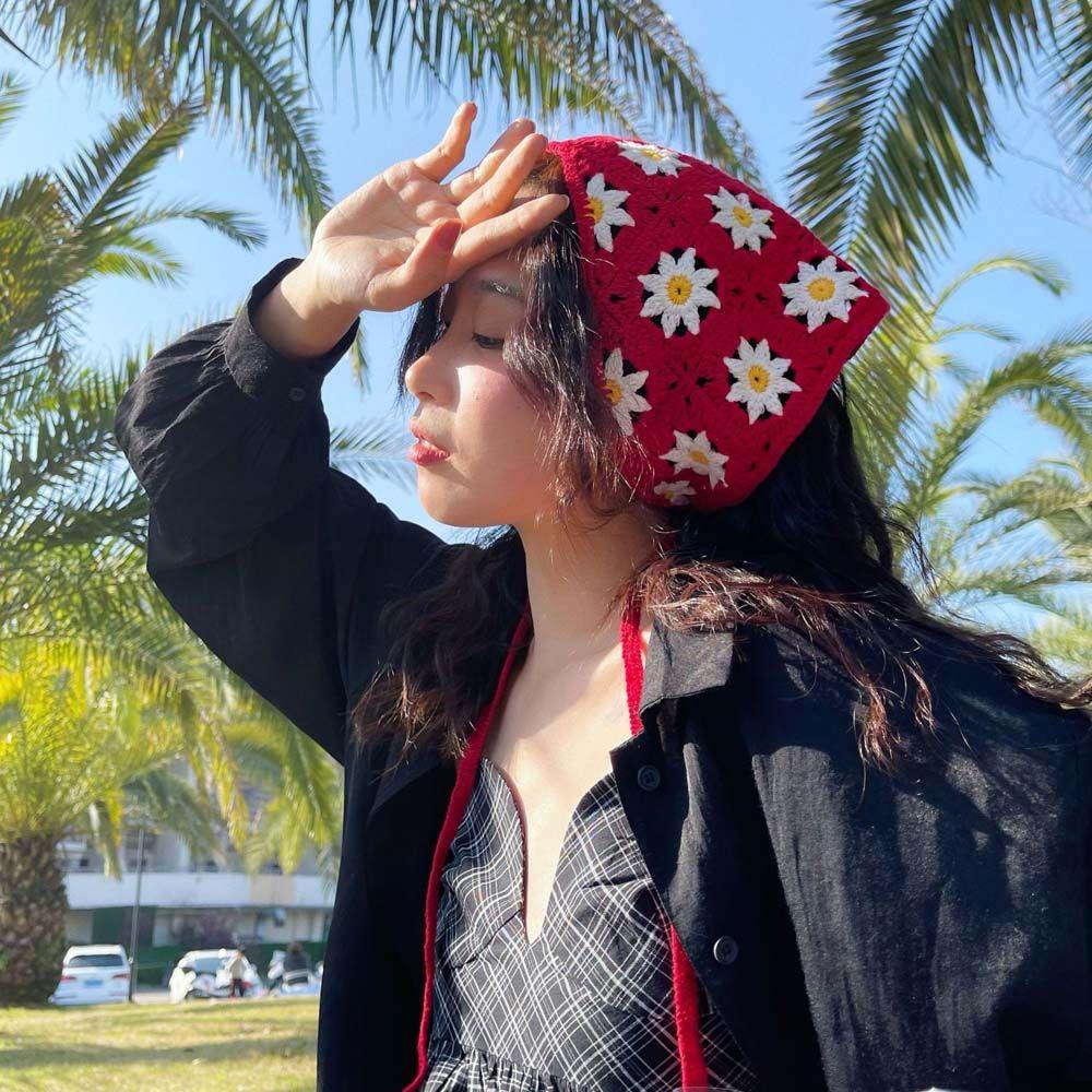 Băng Đô Dệt Kim Hình Tam Giác Họa Tiết Hoa Phong Cách Bohemian Thời Trang Mùa Hè Cho Nữ