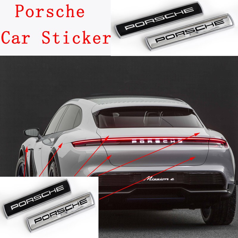 Logo kim loại trang trí xe hơi Porsche 718 911 Cayenne Cayman