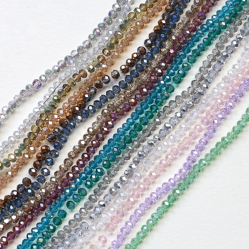 Sợi dây xỏ 120 hạt cườm pha lê nhiều màu 3.6mm làm trang sức