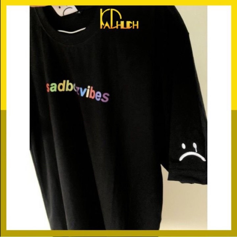 Áo phông tay lỡ sadboizviber vải thun cotton 35/65 hàng dày dặn