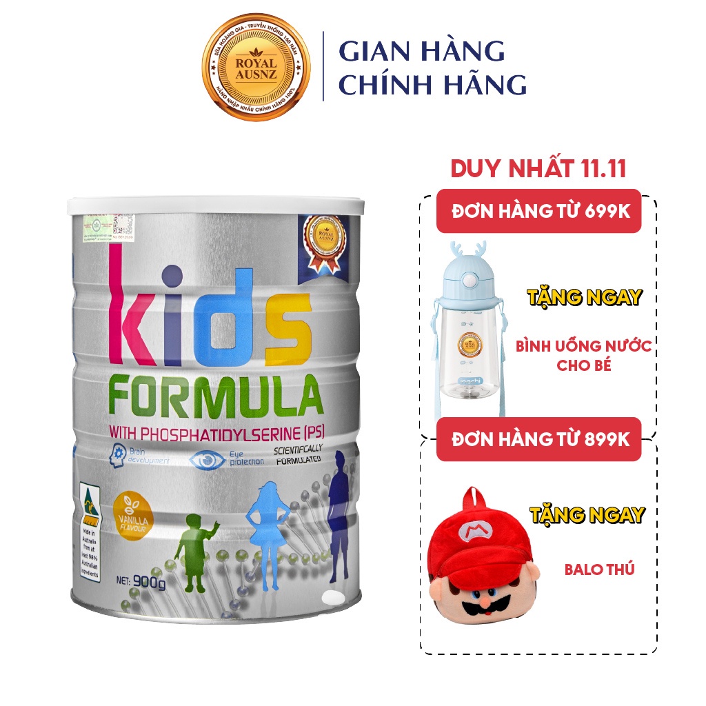 Sữa Bột Hoàng Gia Úc Kids Formula Bổ Sung Dưỡng Chất Cho Trẻ Từ 3-18 Tuổi ROYAL AUSNZ 900g