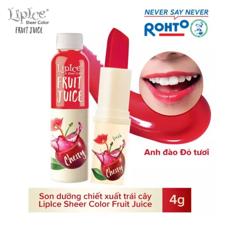 Son Dưỡng Có Màu Lipice Sheer Color Fruit Juice 4g ⭐ FREESHIP ⭐ Chính Hãng ⭐ Mềm Môi ⭐ Dưỡng Ẩm ⭐ Lâu Phai ⭐ Đủ Màu ⭐