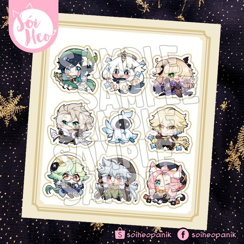 Sticker Hình dán Genshin Impact