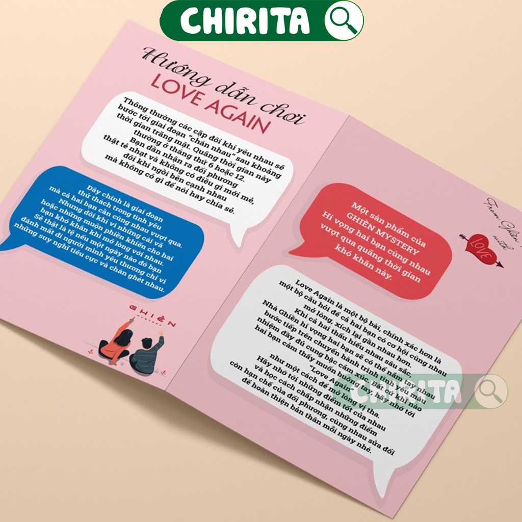 Bộ Bài Tình Yêu LOVE AGAIN Cho Cặp Đôi Couple Thấu Hiểu - Bài Drinking Game 18+ Cho Cặp Đôi, Vợ Chồng Thử Thách Chirita