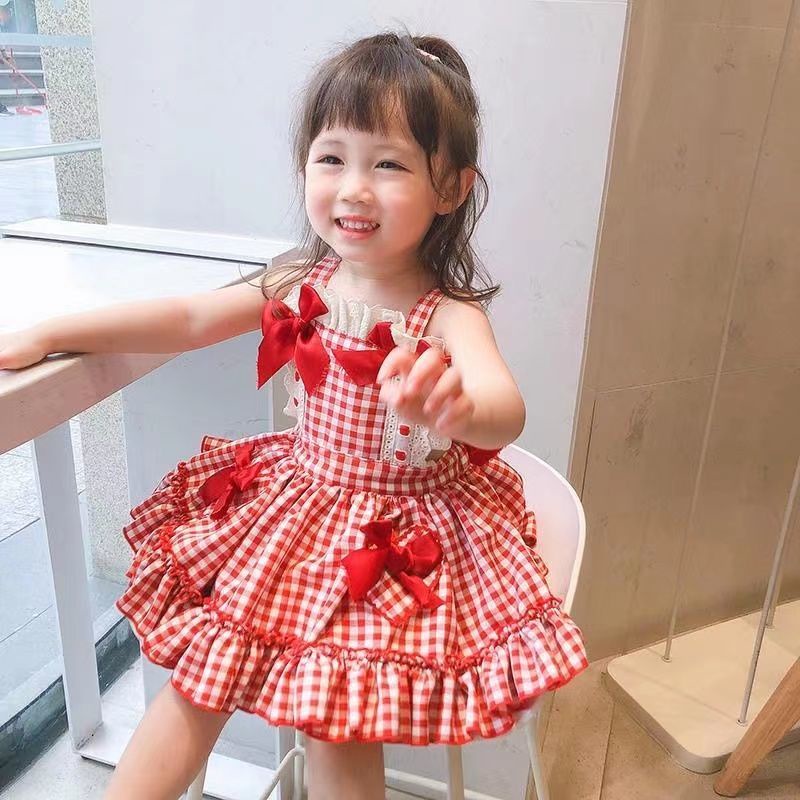 Đầm Công Chúa Hai Dây Phong Cách Lolita Thời Trang Mùa Hè Cho Bé Gái