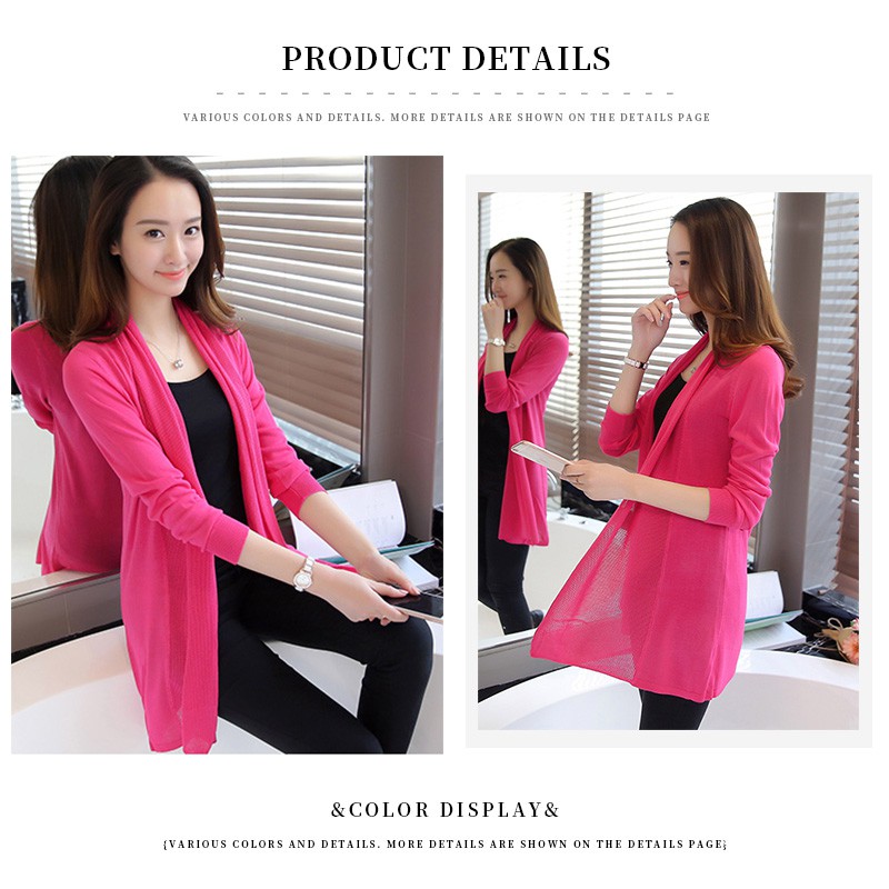 Áo khoác cardigan tay dài phong cách Hàn Quốc thanh lịch dành cho nữ