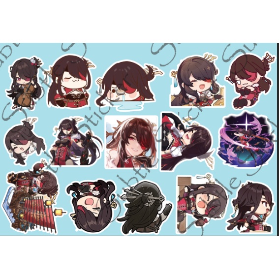 Set 10/15  Sticker Beidou game Genshin Impact hình dán trang trí vali, điện thoại, laptop.. siêu đẹp