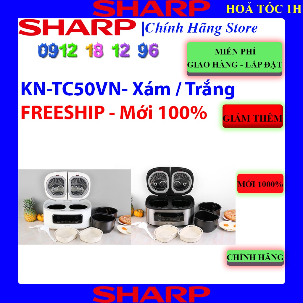FREESHIP _ Nồi đôi đa năng Sharp KN-TC50VN-SL | KN-TC50VN-WH (Hàng chính hãng)