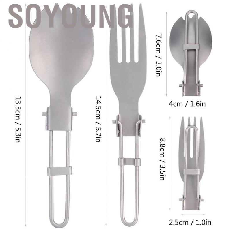 Dụng cụ muỗng nĩa sử dụng khi đi cắm trại thiết kế nhỏ gọn từ titan