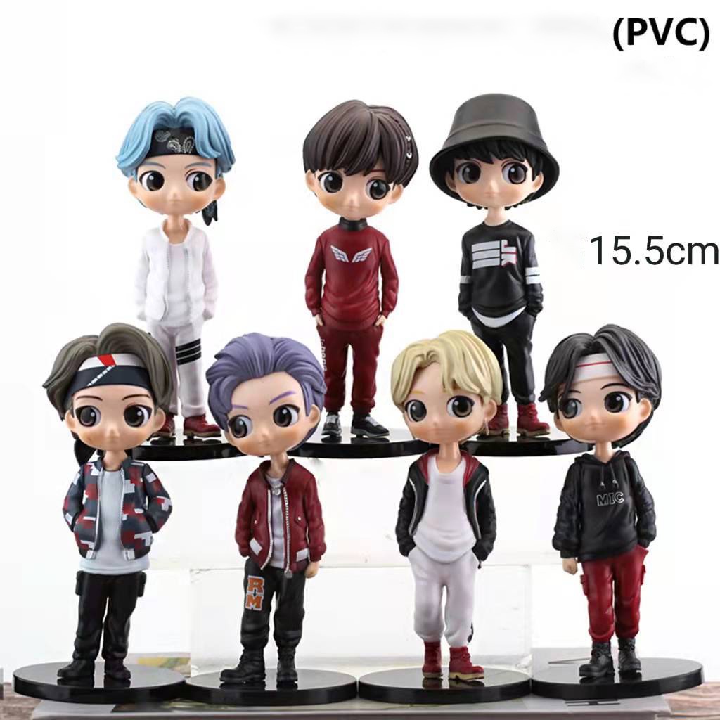 Set 7 Mô Hình Đồ Chơi Nhân Vật Trong Nhóm Nhạc Bts 15cm