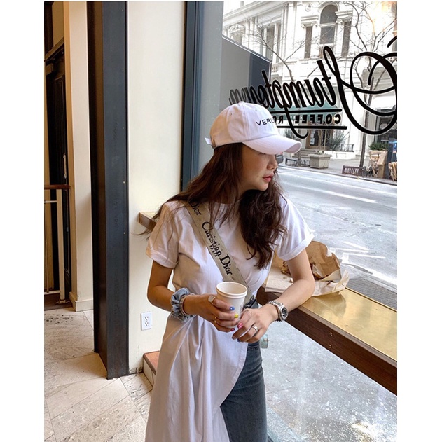 Áo xẻ tà Andel dáng dài ôm dáng basic