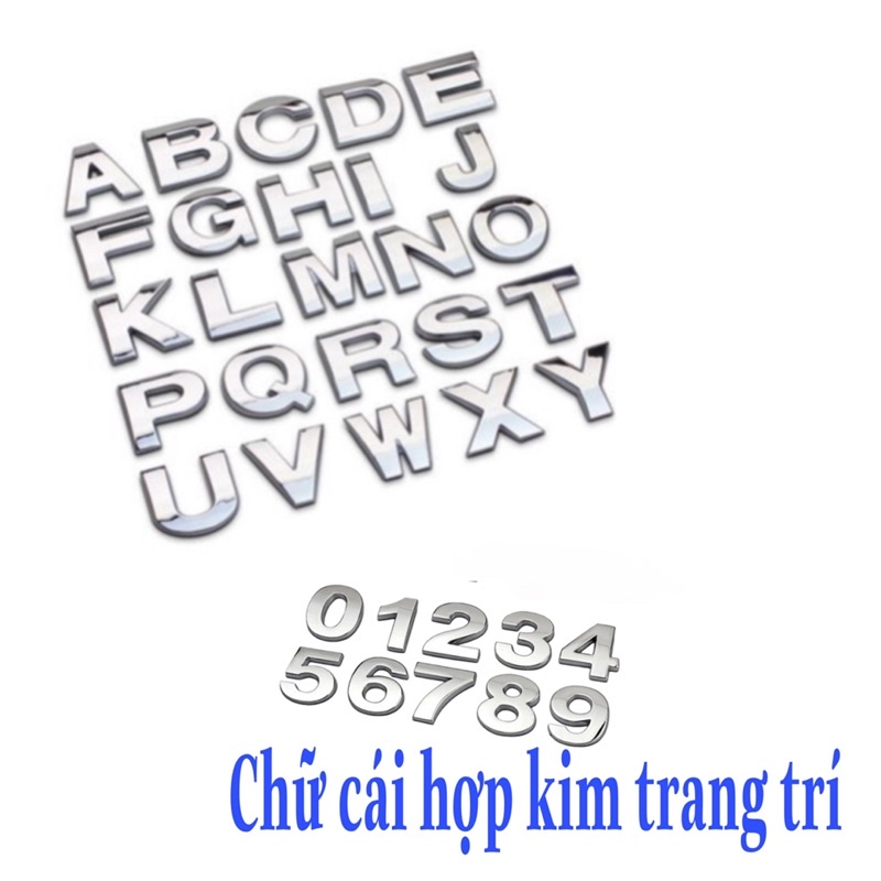 Chữ cái hợp kim kim loại trang trí ô tô