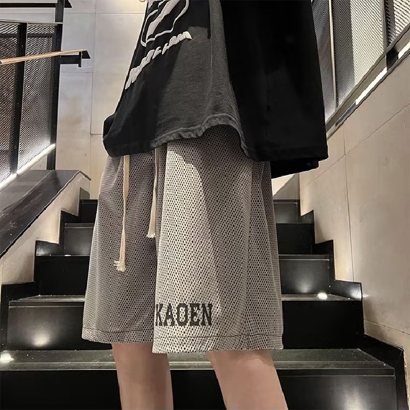 Quần Short Dáng Rộng Lưng Thun Co Giãn Tốt In Chữ Cỡ Lớn M-2XL Thời Trang Cá Tính Cho Nam