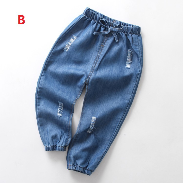 Quần jeans dài lưng thun cho bé gái 1-6 tuổi