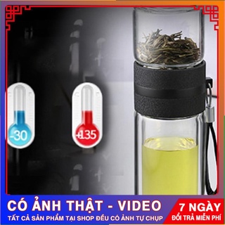 Bình thủy tinh 2 lớp 500ml - bình thủy tinh 2 ngăn pha trà