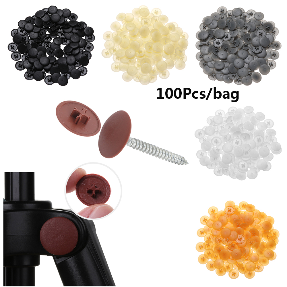 100Pcs  3 in 1 Screw Protective Self-tapping Nuts Covers Screws Decor 7mm Flat Phillips Screw Cap Covers Hardware