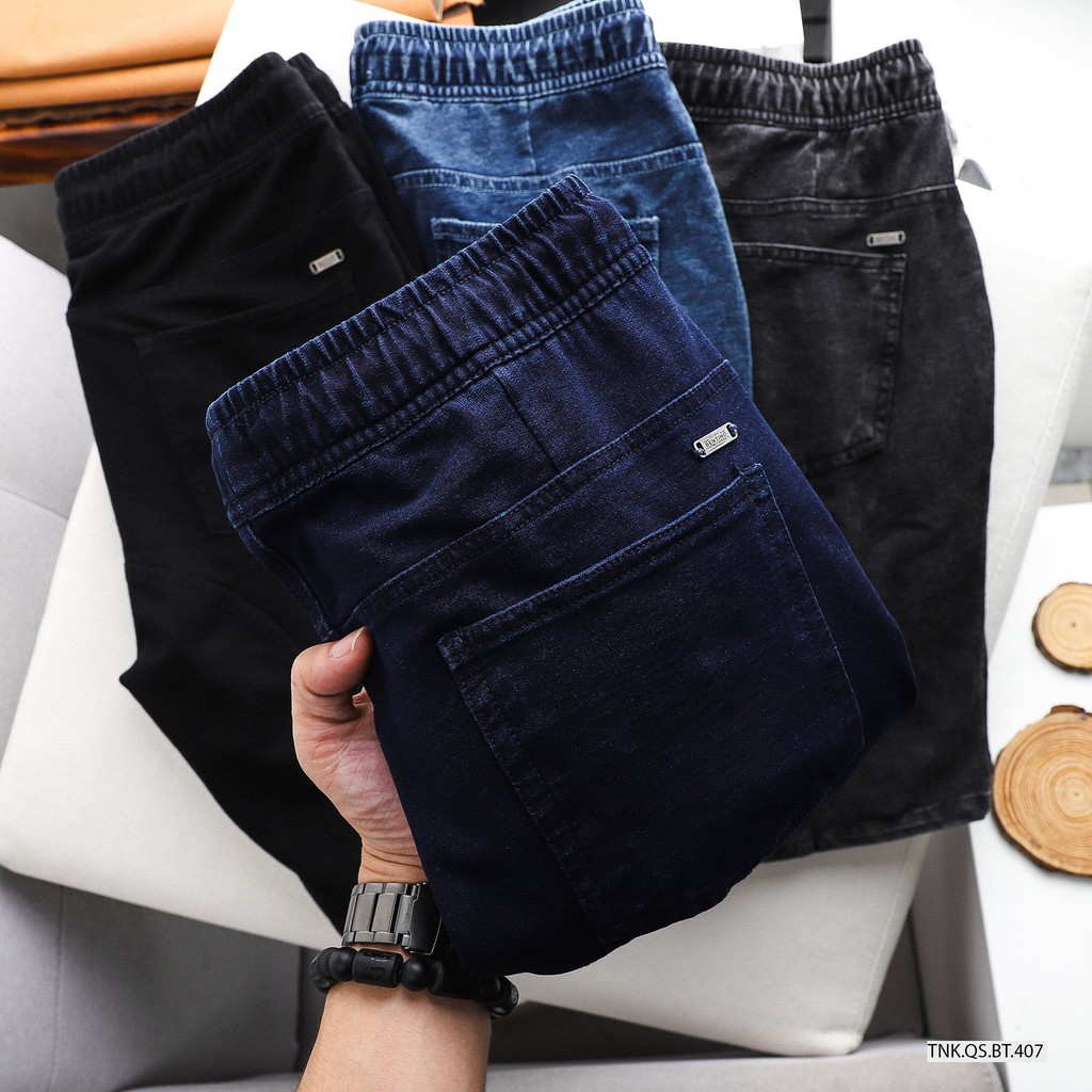 Quần short giả jeans vải da cá bò - BENTINO