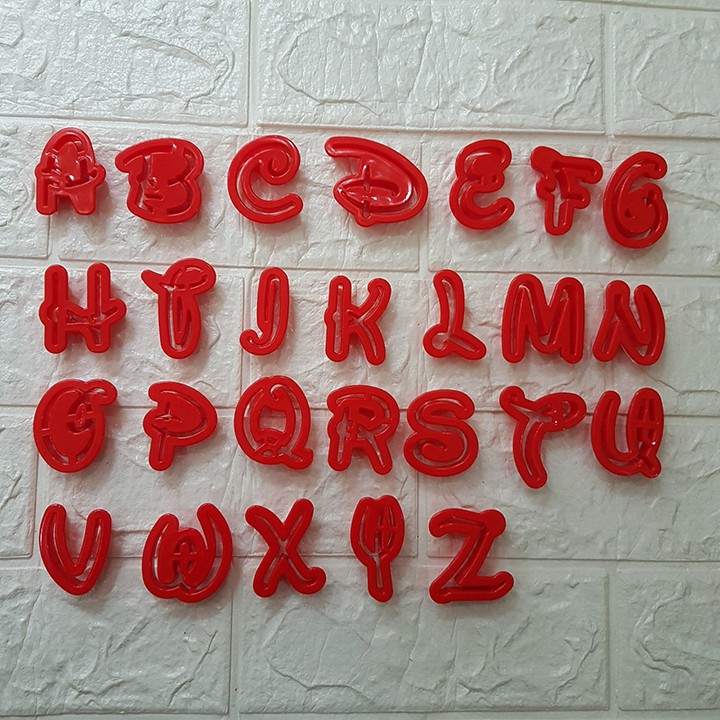 HCM - Bộ 26 khuôn cutter chữ cái font đẹp làm bánh quy, làm chữ trang trí bánh fondant