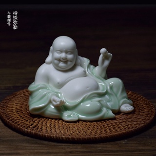 Tượng di lặc xanh ngọc gốm sứ cao cấp